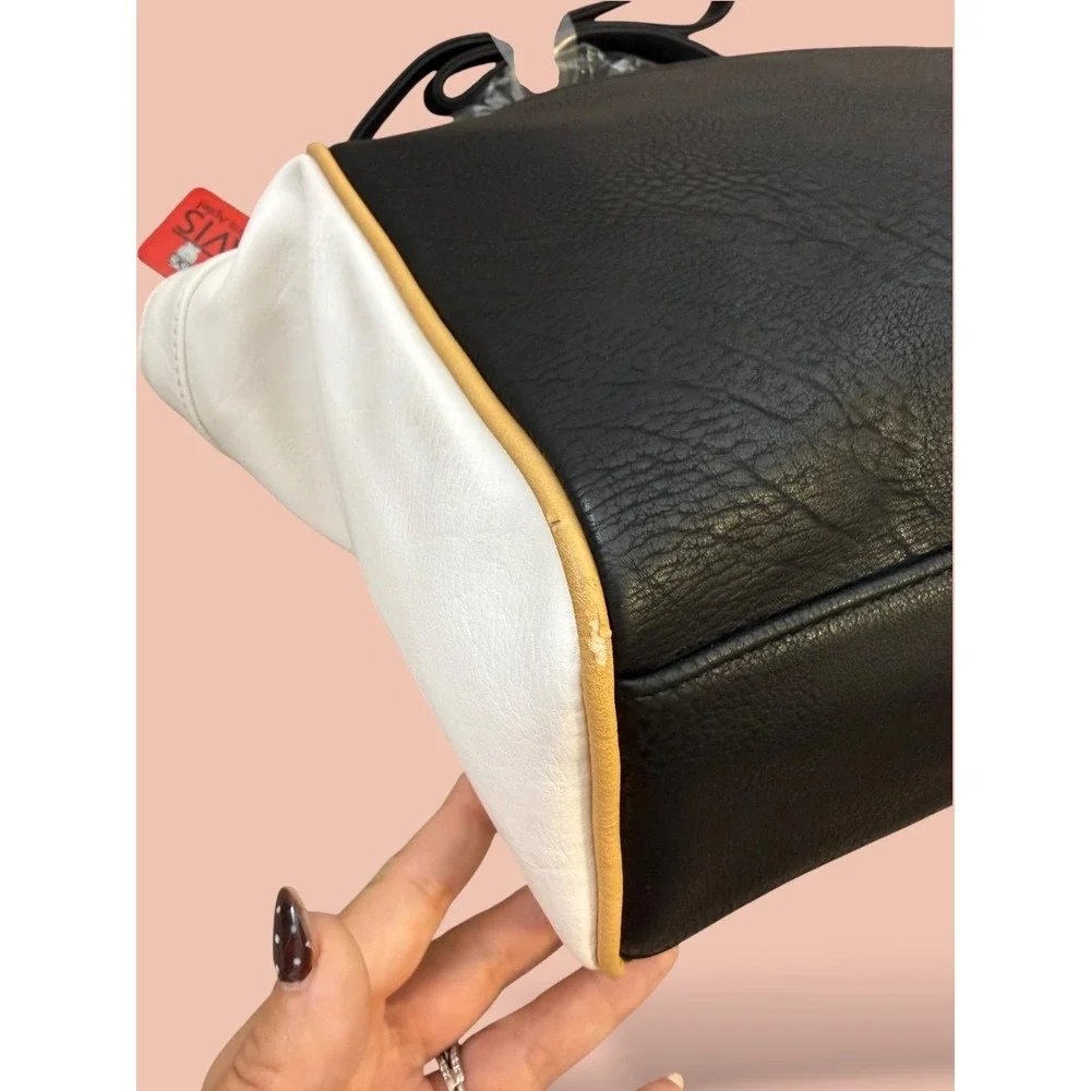 Rara Avis by Iris Apfel Owl Satchel Bag Black White Iridescent Novelty Handbag